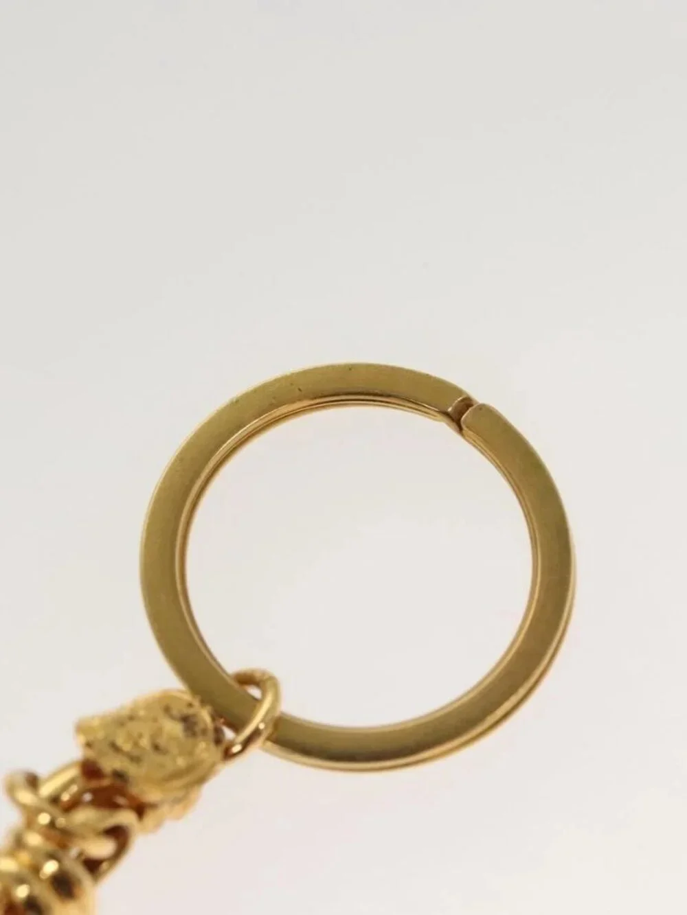 CHANEL COCO Mark Key Ring metal Gold CC Auth ar13427